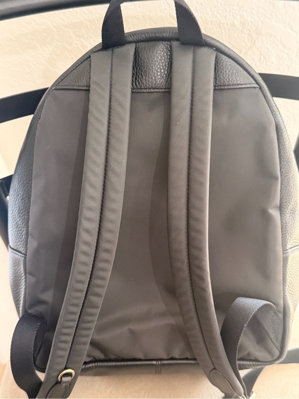 COACH Medium Charlie Black Leather Medium Backpack - Picture 7 of 9